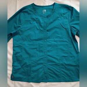 AUW Women's Teal Lightweight Scrub Jacket XL